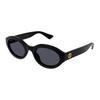 Gucci Temple Minimal Gg Logo Injection Oval Sunglasses Men's Black