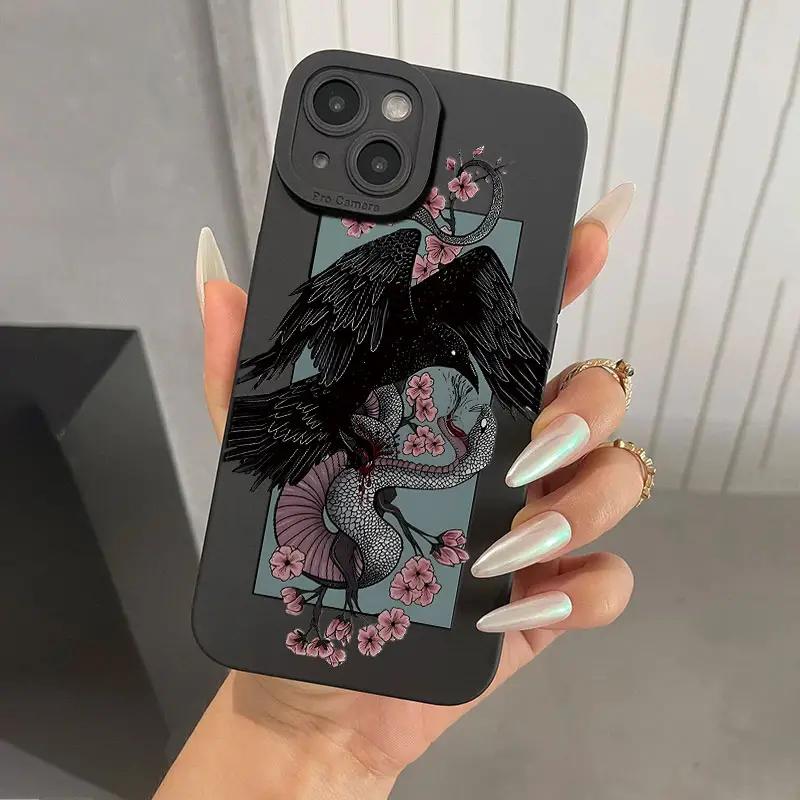 Милый забавный чехол-змея в стиле дудл для Samsung Galaxy S25 S24 Ultra Case S22 Plus S23 FE A15 A14 A34 A54 A55 A53 A52 A13 A32 A35 Cover
