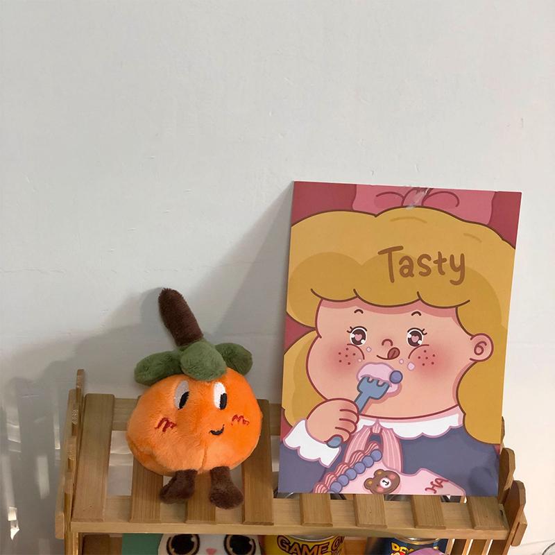 2023 14Cm Kawaii Soft Mandarin Orange Keychain Plush Pendant Keychain Diy Trinket Kids Stuffed Toys Bag Car Accessories