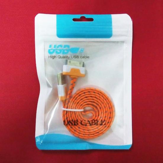 100 шт. пластиковый закрывающийся USB-кабель для передачи данных, упаковочная сумка с отверстием для подвешивания