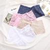 Lace Boxer Shorts Panties for Woman Floral Mid-waist Lingerie Sexy Hollow Out Underwear