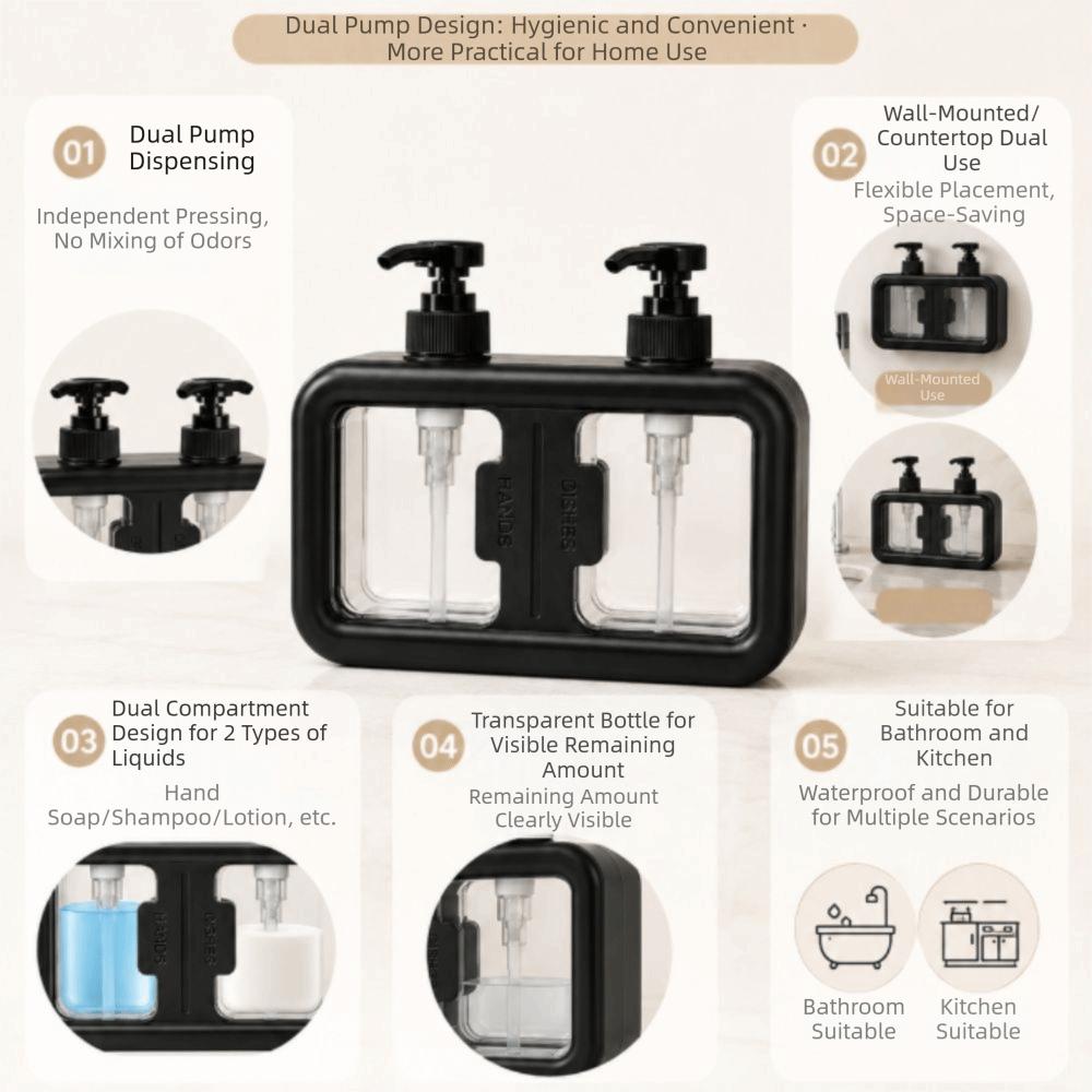 Dual Grid Countertop Soap Dispenser Press Pump Press Pump Bottle  Home Use