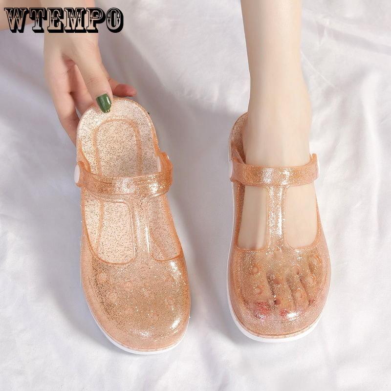 Летняя обувь в пещере, женские сандалии, прозрачная обувь, женские сандалии, сандалии и тапочки для медсестер