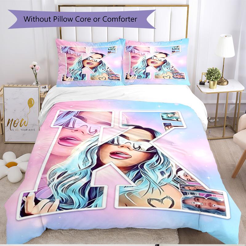 3pcs Duvet Cover Set (1*Duvet Cover + 2*Pillowcase, Without Core), Karol G Print Soft All‑Season Bedding Set, Home Bedroom Decor Gift