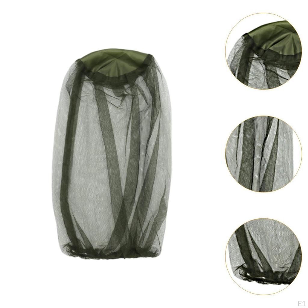 Mosquito Head Net Mesh Netting Fine Face Cover Hood Removable for Outdoor