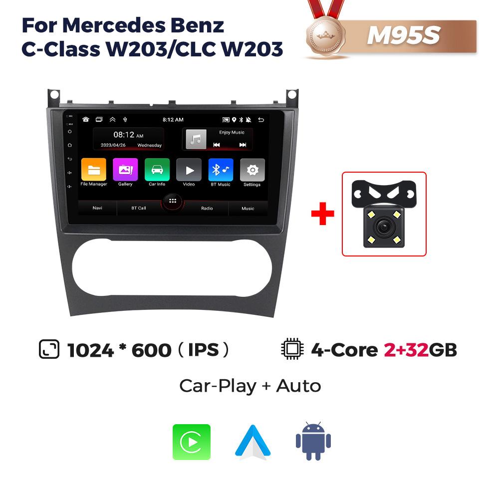 8G+256G IPS Android автомобильный мультимедийный плеер Авторадио GPS для Mercedes Benz C-Class W203/CLC W203/CLK W209 Радио Навигация Без DVD