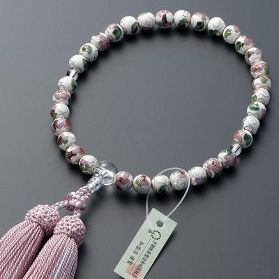 Магазин алтаря Takita Kyoto Молитвенные четки для женщин, настоящие хрустальные бусины диаметром 8 мм с кисточкой из чистого шелка, в комплекте с мешочком для бусин, могут использоваться всеми сектами