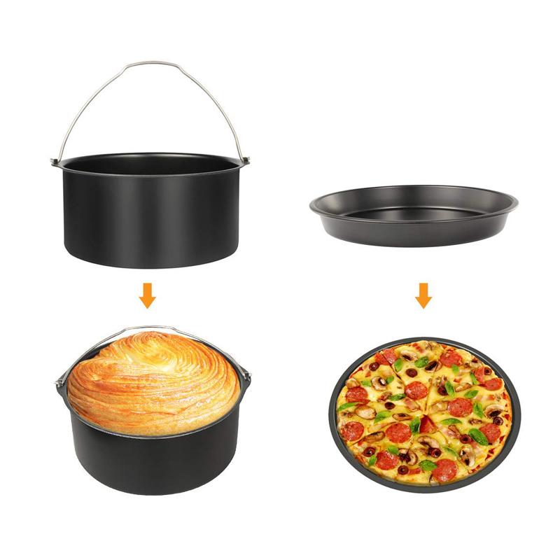 Air Fryer Accessories Durable Air Fryer Pizza Pan and Baking Cake Bucket Set Bread Pastry Baking Tools Kitchen Accessories