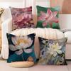 Чехол на подушку с лотосом Индии Декоративный чехол на подушку для дивана в гостиной Простой домашний легкий роскошный печатный чехол на подушку