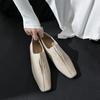 Мода 2024 Новое поступление Мягкая натуральная кожа Женские туфли на каблуке Квадратный носок Удобные Модные Повседневные Туфли на низком каблуке Обувь на четыре сезона
