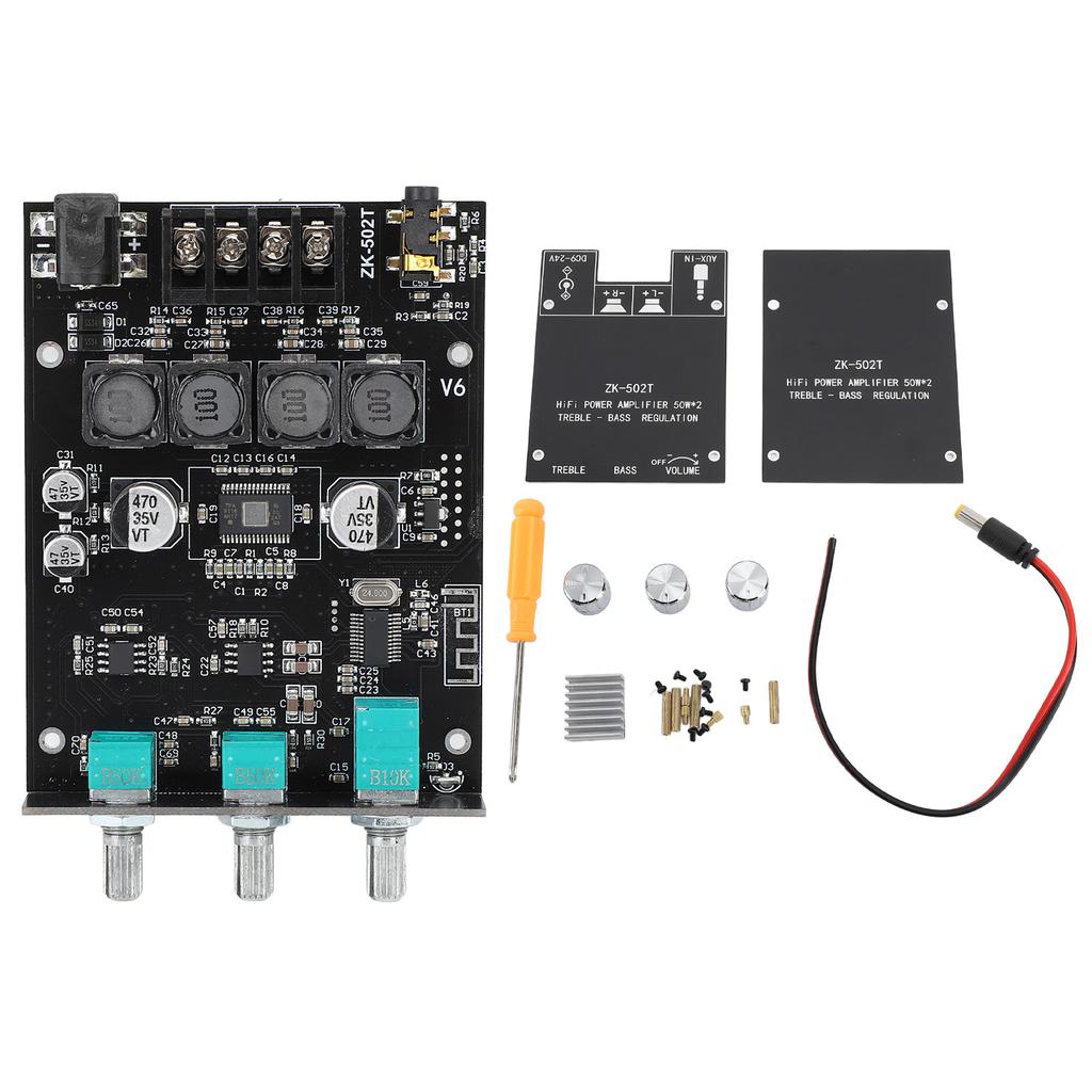Bluetooth Amplifier Board 12V/19V/24V Tpa3116d2 Audio Amplifier Board with Treble and Bass for Home