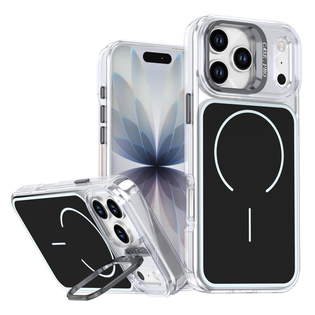 Роскошный прозрачный чехол с цветной рамкой для Magsafe, магнитный, для iPhone 17 Pro Max Air 16 15 14 Plus 13 12 11, чехол для беспроводной зарядки
