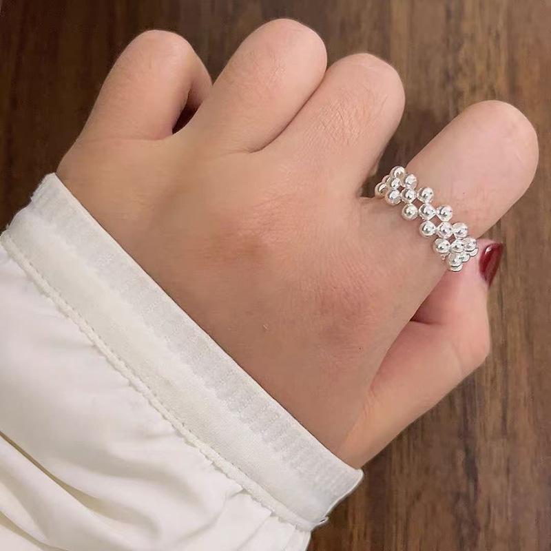 Цветочное кольцо из стерлингового серебра для женщин - Высококачественный дизайн с открытым соединением для осени/зимы