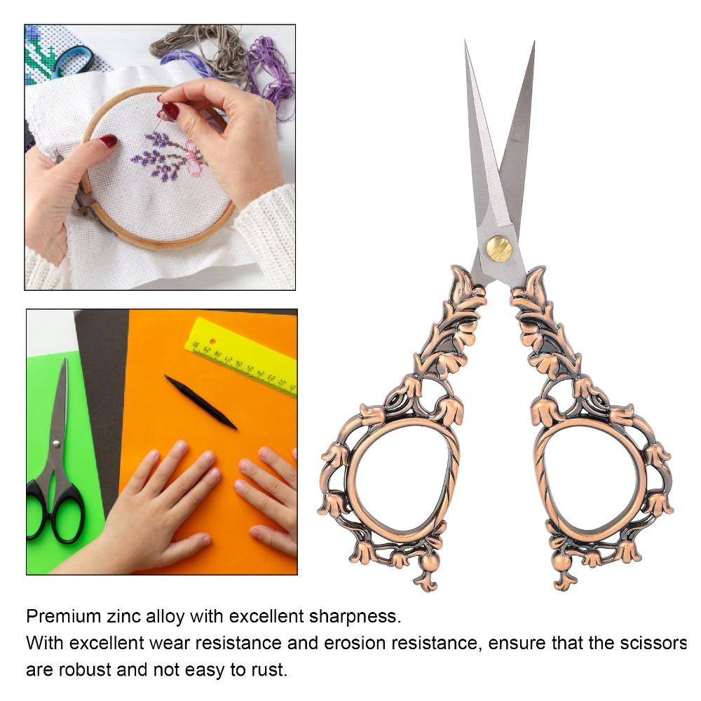 Vintage European Design Embroidery Scissors Sharp Tips Detail Shears For Cross Stitching