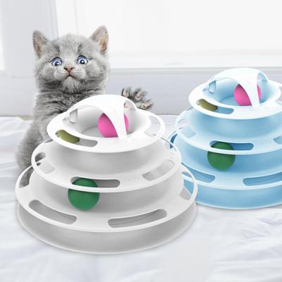 Уровни поворотные Игрушки для кошек аксессуары Башенные треки с шариками игрушка для кошек Интерактивная тренировка интеллекта с забавной кошачьей палочкой
