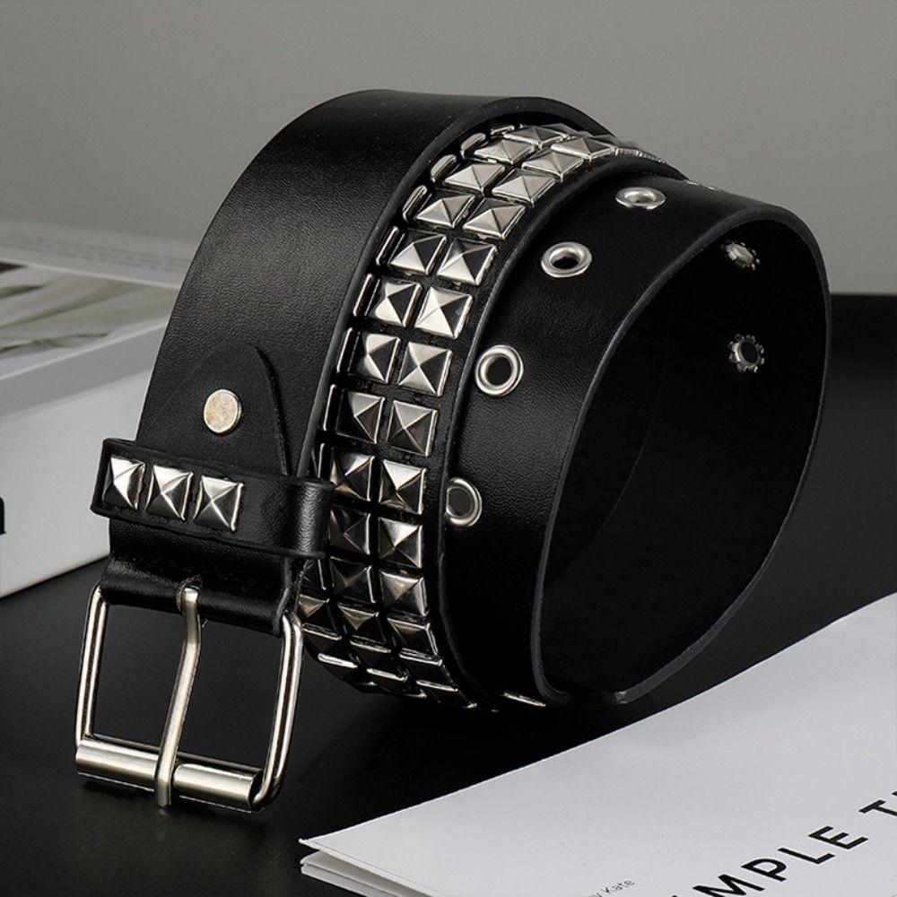Retro Heavy Metal Belt Y2K Nightclub Rock Style Belt Trend Women's Belts Fashion Decoration