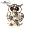 Rhinestone Owl Brooches for Women Unisex Glass Animal Pin Bird Category Lapel Pins Office Party Friend Gifts Jewelry Accessories