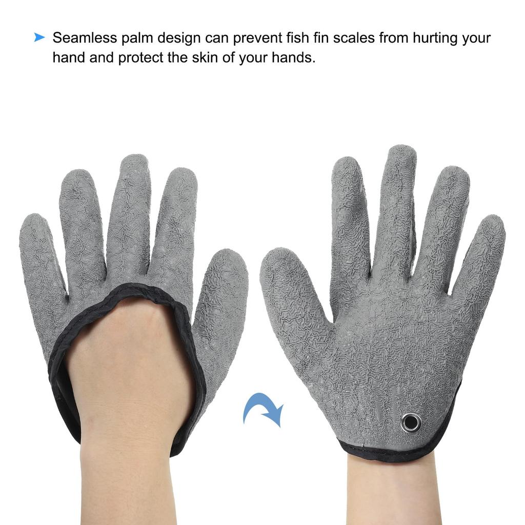 PATIKIL Мужские рыболовные перчатки, Профессиональные перчатки для ловли рыбы, Нескользящие, Устойчивые к проколам, Водонепроницаемые перчатки для разделки рыбы для ловли