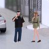 1:64 Модель Фигурки Мальчика и Девочки Крошечные Люди Смоляная Мини Пара для Песочного Стола Миниатюрная