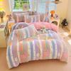 Pink Thick Fleece Flower Duvet Cover For Girls Winter Warm Flannel Quilt Cover 1Pc 150Cm Size Girls' Bedding Funda Nordica Cama
