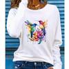 2025 Autumn & Winter Women's New Casual Crew Neck Long Sleeve Top 3D Bird Pattern