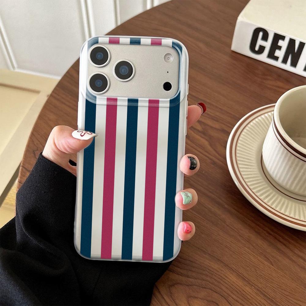 Чехол для телефона с разноцветными вертикальными полосками для IPhone 11 13 14 Plus 15 12 Pro Case 16 17 Pro Max 17 Air Case Ударопрочный Прозрачный Мягкий Чехол