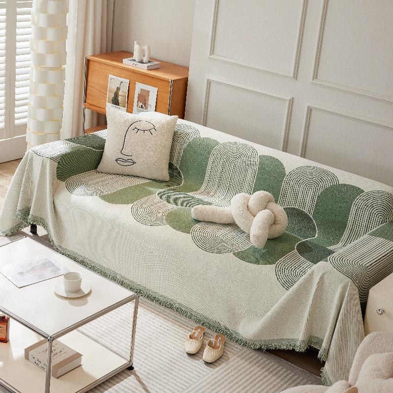 Jacquard Chenille Sofa Cover Cloth Sofa Blanket Full Cover Universal Couch Towel Cover Dust Proof Sofa Cushion with Tassel
