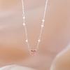 Pink Heart Pearl Necklace For Women Dainty Minimalist Layering Choker Sweet Delicate Luxury Trendy Everyday Accessory