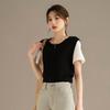 Женский вязаный топ с коротким рукавом и деталями на молнии от RAIN.CUN