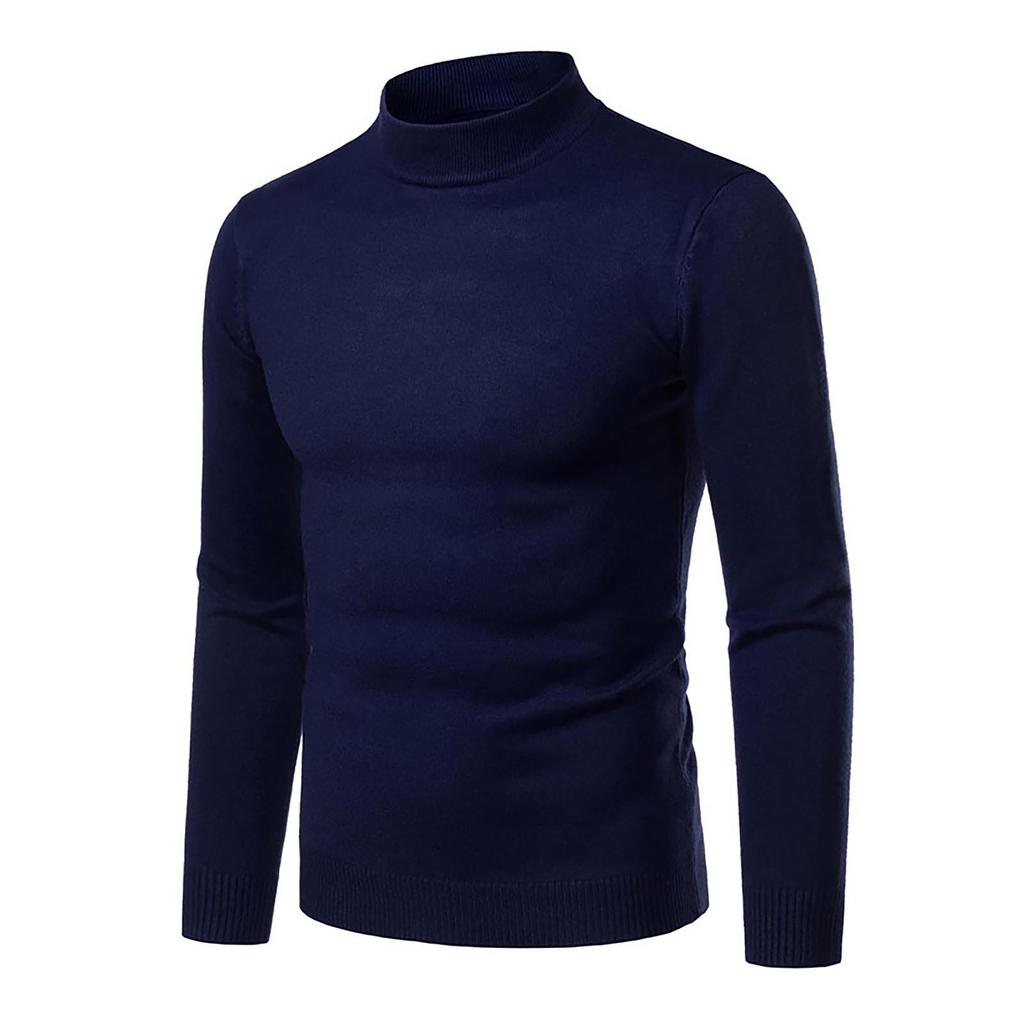 Мужская осенне-зимняя водолазка с длинным рукавом, тонкий пуловер, свитер, блузка, топ
