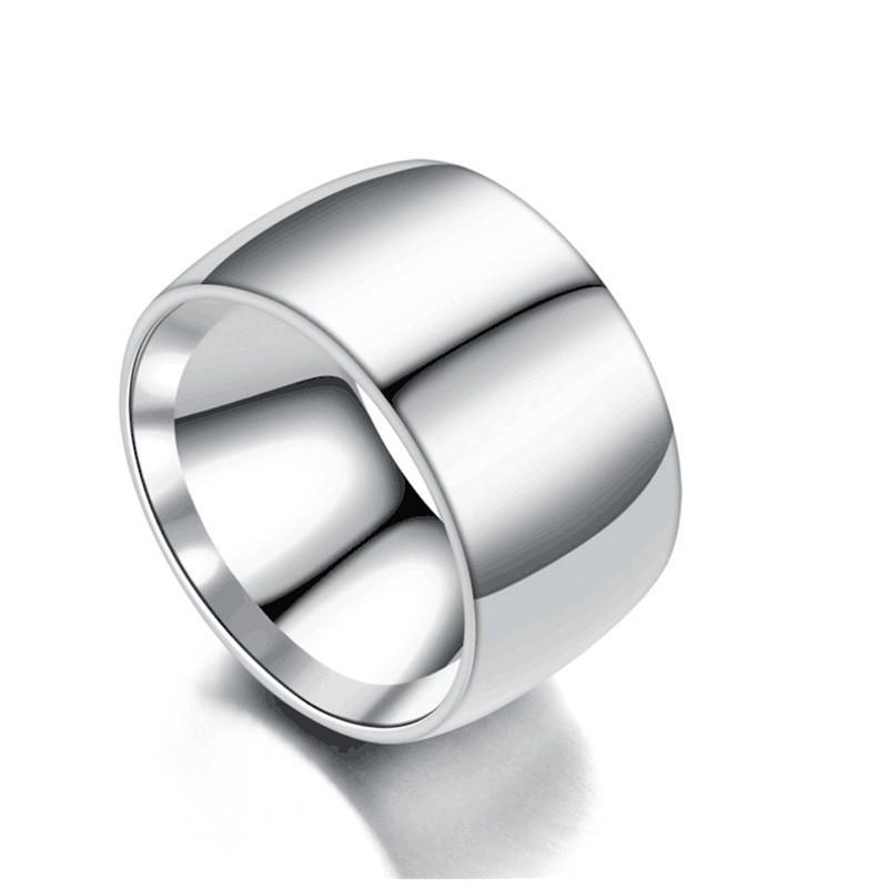 12mm Men's Titanium Steel Ring: Simple, Plain, Stainless Steel Couple Jewelry