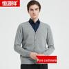 Hengyuanxiang Men's Pure Cashmere V-Neck Cardigan