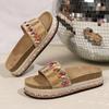Fashion Ethnic Style Colorful Beaded Flat Slippers for Women 2025 Summer Beach Vacation Sandals Woman Plus Size Non Slip Outdoor Slides