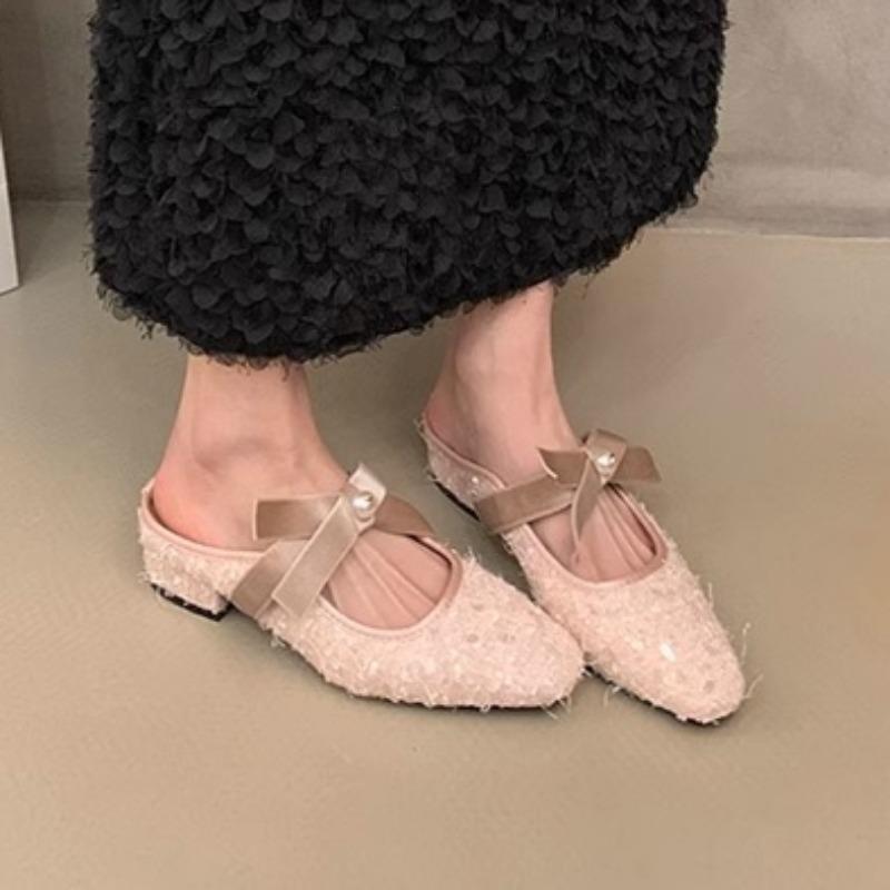 Винтажные женские туфли с квадратным носком 2025 года, удобные для улицы, с мягкой подошвой, на среднем каблуке, лаконичные туфли для вечеринки и свадьбы