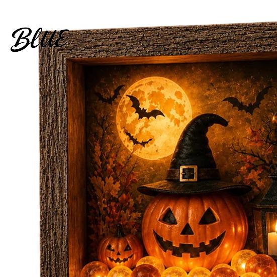 Готический Shadow Box Ночник DIY Подсвечиваемый Хэллоуин Призрак Набор Деревянная Рамка Светодиодный Теплый Свет 3D Картина Набор для Творчества Память с Хрустальным Стеклянным Панелью,