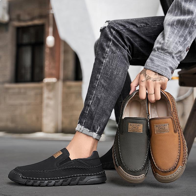 38-46 Уличная кожаная обувь Мужские кроссовки для хайкинга Обувь для вождения автомобиля Кожаная обувь большого размера Ботильоны