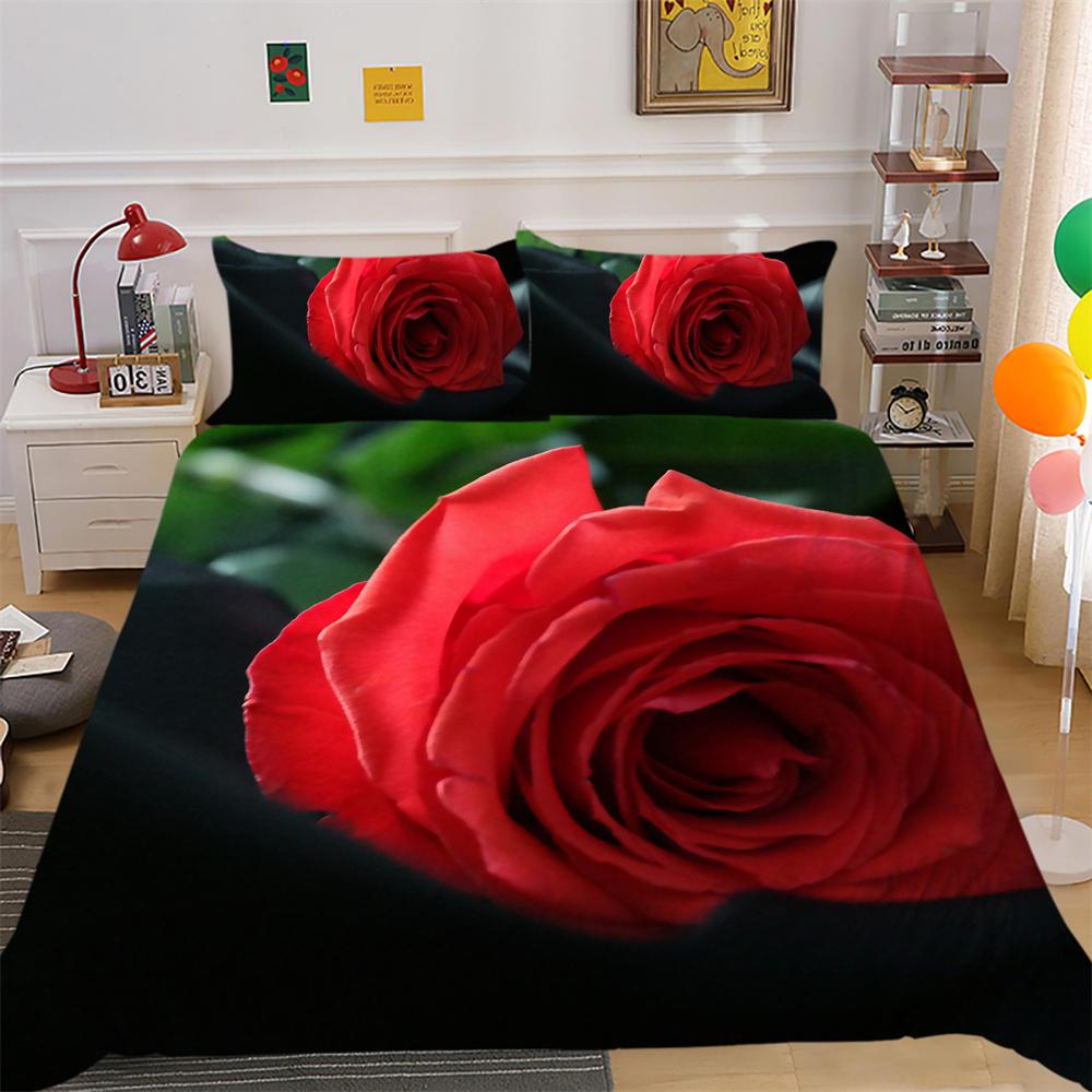 Комплект пододеяльников с 3D принтом цветов, постельное белье, двойной размер, полиэстеровые покрывала, модное домашнее постельное белье