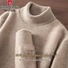 Pierre Cardin Men's Thickened Pure Wool Turtleneck Sweater