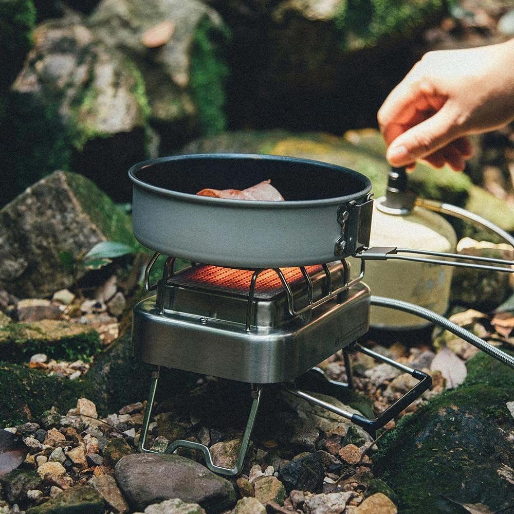 Сковорода Frost Camping, легкая, мини, для одиночной готовки, Fire-Maple, алюминиевая, с антипригарным покрытием, (150г), Компактный, Складной, Сковорода, Сковорода, Горшок,