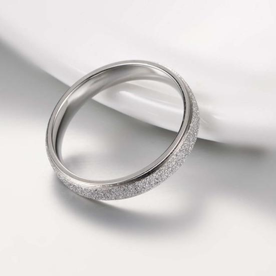 Glitter Matte Slim Band Titanium Steel Finger Ring Bridal Wedding Jewelry Gift