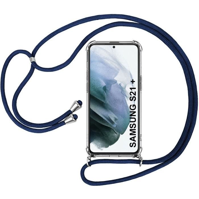 Case -for Samsung - S21 Plus - Shockproof TPU - Adjustable Cord - Navy Blue