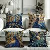 Peacock Luxury Decorative Pillowcase, Ultra-soft Polyester Material Living Room Sofa Backrest Car Pillowcase Home Decoration