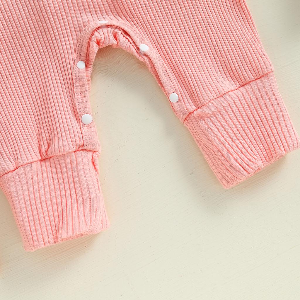 Детские комбинезоны для девочек Пасхальная одежда с принтом в виде кролика и оборками Боди для младенцев Комбинезоны с повязкой на голову