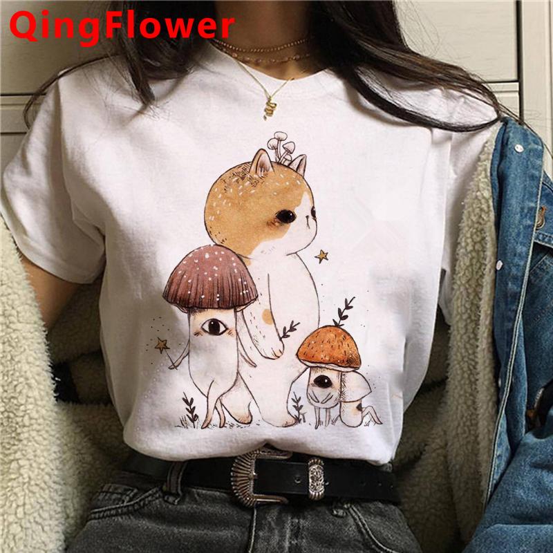 Kawaii футболка с грибами, женская одежда kawaii, уличная одежда 2021 года, японская винтажная летняя верхняя одежда в стиле Харадзюку