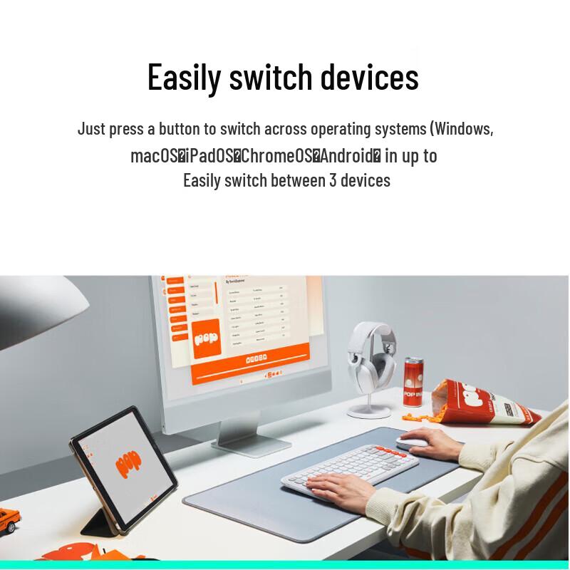 Logitech POP ICON COMBO Wireless Bluetooth Keyboard and Mouse Set