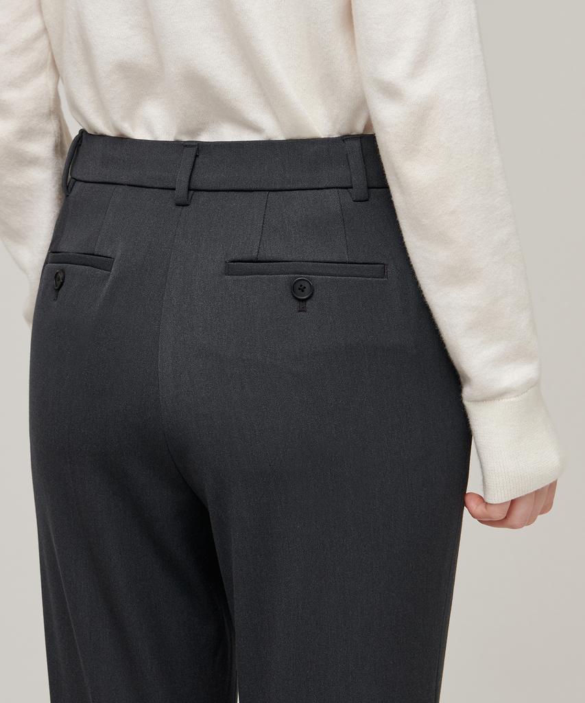 MUSINSA STANDARD WOMAN Женские плотные прямые брюки с подкладкой из флиса, узкие, со скрытой эластичной талией [Серый]