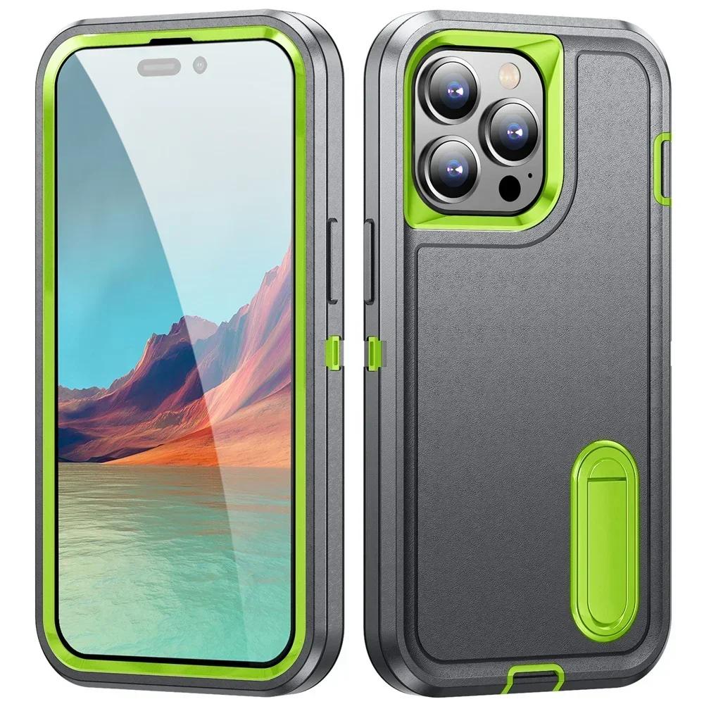 Чехол для iPhone 17 16 14 15 Plus 11 13 12 Pro Max 17Air 16e Ударопрочный Защитный от царапин с подставкой