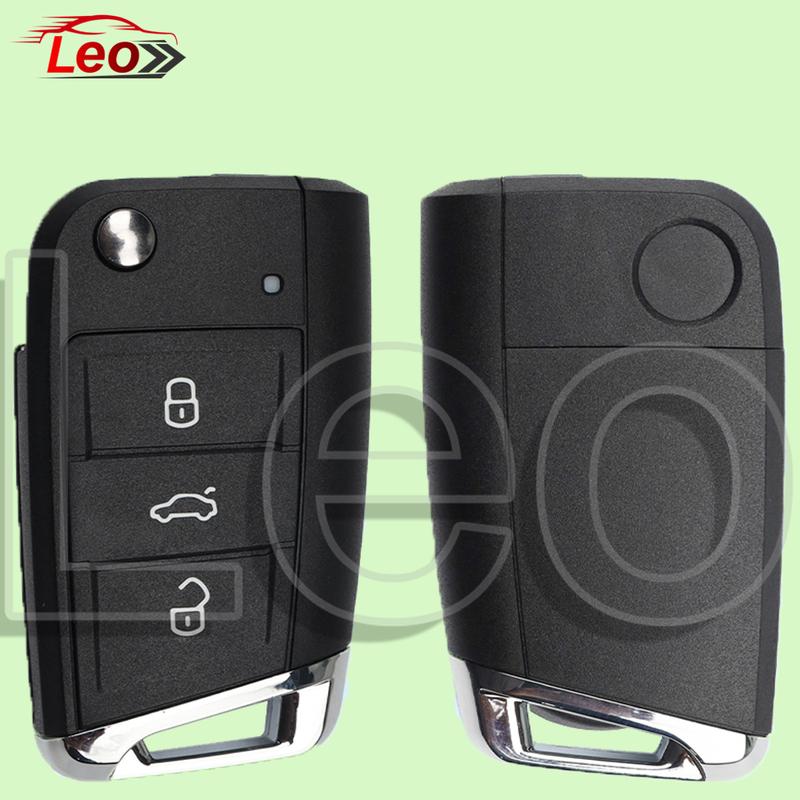 Leo Smart Flip Remote Key For VW Volkswagen Seat Golf 7 MK7 Touran Polo Tiguan  Keyless go/NO Keyless go 433MHz MQB48-CHIP