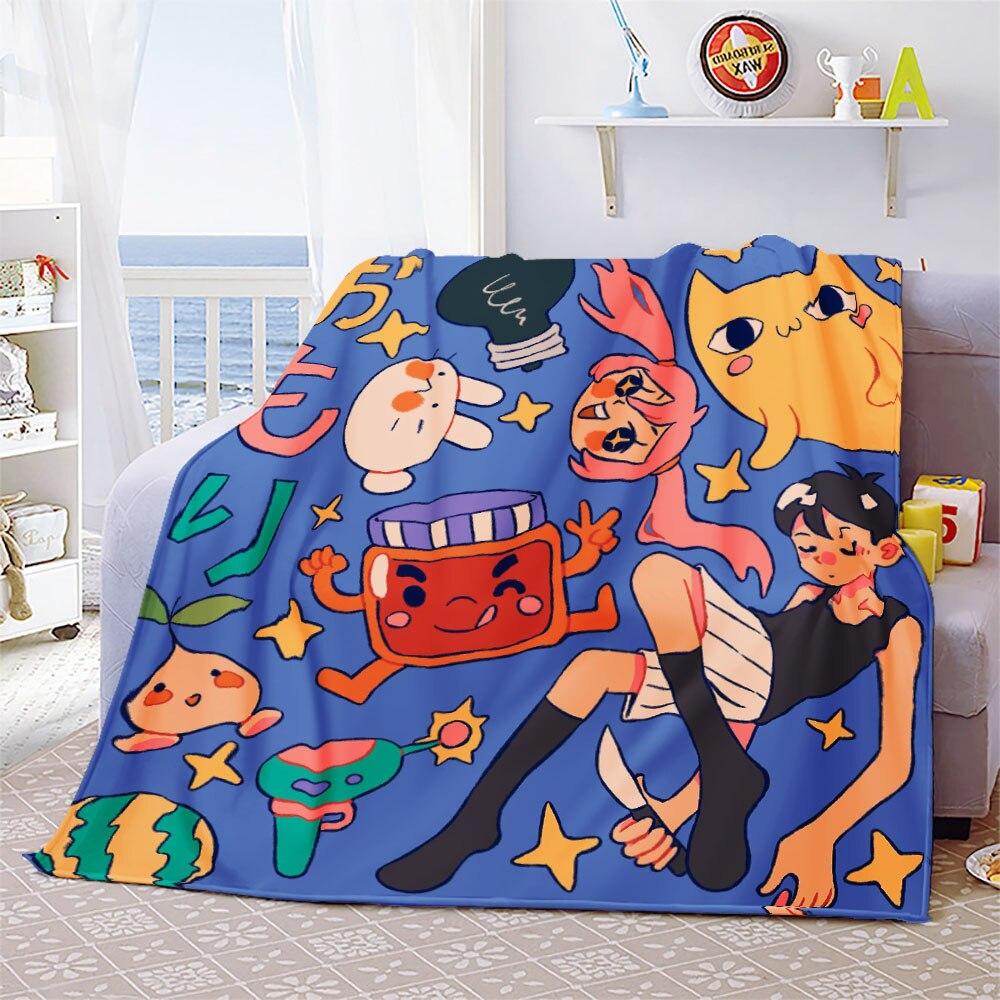 Одеяло для игры Omori, забавное фланелевое одеяло с котом Омори, мультяшными друзьями, для спальни, гостиной, покрывало для дивана, покрывало Omori