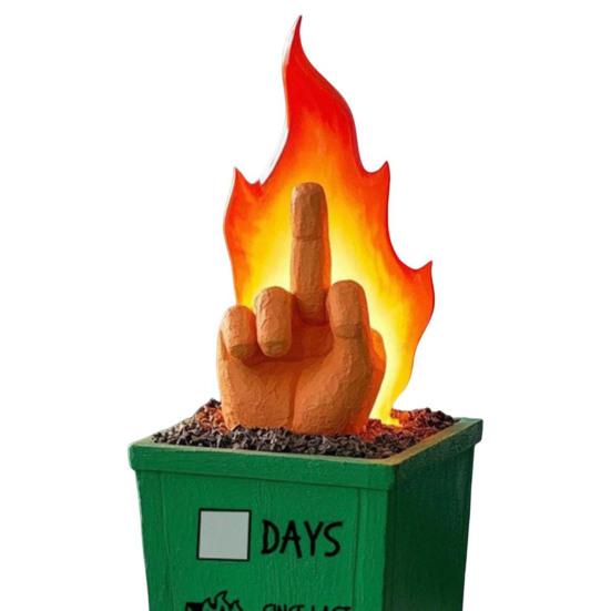 Статуя костра в мусорном контейнере, забавный средний палец, украшение для костра, забавный костер, декор для стола, домашний офис, розыгрыш, подарки